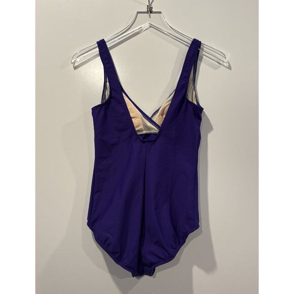 Lands' End Purple One Piece Swimsuit Bathing Suit Womens Size 10L (678) - Picture 2 of 3